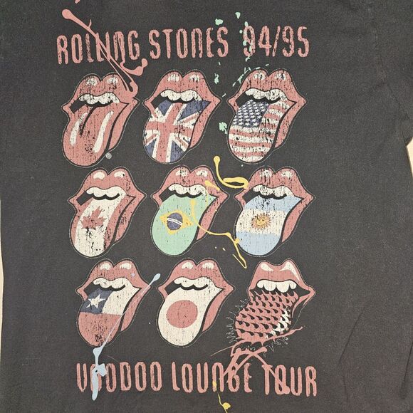 90s Vintage Rolling Stones Tshirt 50 Yr Anniv Tour at Voodoo Lounge Size L - Picture 3 of 7